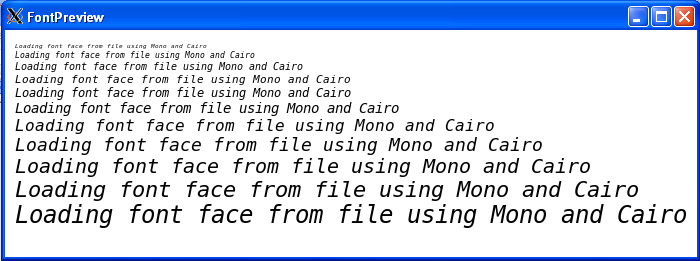 Loading font face from file using Mono and Cairo – Giuseppe Coviello